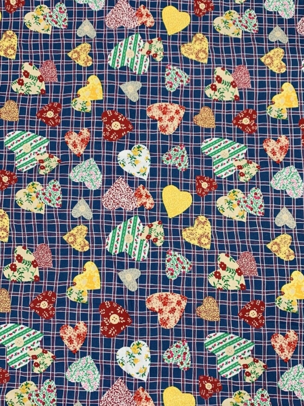 2004 Dan River Fabric Playtime Teddies Hearts 3 yards + 32" x 44"W Blue Floral
